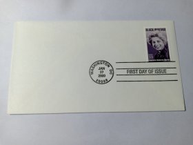 美国首日封 2000年黑人遗产 美国历史上第一位进入总统内阁的黑人女性帕特里夏·罗伯茨·哈里斯首日封 贴美国邮票33c2000年黑人遗产 帕特里夏·罗伯茨·哈里斯邮票 盖有“华盛顿2000年1月27日”邮戳 帕特里夏·罗伯茨·哈里斯1924-1985美国历史上第一位进入总统内阁的黑人女性。外交官和民权活动家。在哈里斯女士整个的教育和政治生涯中， 她一直在为争取公平机会和平等权利而斗争。
