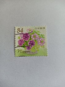 日本邮票 84円 2022年春季的问候 春天 花卉 盛开的花卉