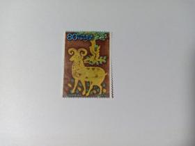 日本邮票 80日元 生肖羊 羊年 羊木屏风 羊树屏风 2003年 大票幅 羊  生肖羊邮票 生肖邮票