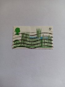 英国邮票 5d 1969年英国大教堂 坎特伯雷大教堂