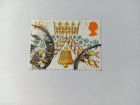 英国邮票 15P 1980年圣诞邮票 铃铛 装饰
