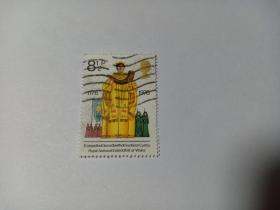 英国邮票 8½P 1976年文化传统 诗人 音乐风俗