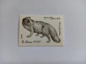 苏联邮票 4k 1980年毛皮动物 北极狐 新票未使用 1980年发行