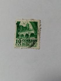 墨西哥邮票 10C 建筑 城堡 1950 -1952年发行