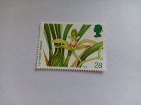英国邮票 28P 1993年第14届世界兰花大会 碧玉兰 新票未使用 花卉邮票