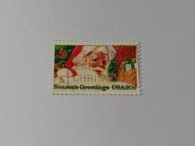 美国邮票 20C 圣诞邮票 圣诞老人 1983年发行