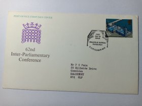 英国实寄首日封 1975年第62届各国议会大会首日封 贴英国邮票12p1975年第62届各国议会大会，伦敦 盖有纪念戳“爱丁堡集邮局1975年9月3日”邮戳 各国议会联盟(简称