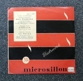 7寸黑胶唱片 歌剧选曲 唐帕斯夸勒 (Don Pasquale)， 奥赛罗，托斯卡, mihail arnautu, Yolanda Marculescu