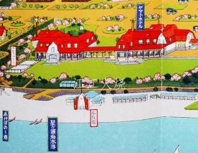 鸟瞰图　星ヶ浦吉田初三郎画　ジャパン?ツーリスト?ビューロー　昭和4年/鸟瞰星浦 吉田初三郎绘画 日本观光局 1945 古地图[NKDT]