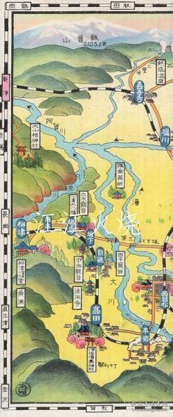 会津名所游览案内　/会津名胜观光指南 古地图[NKDT]