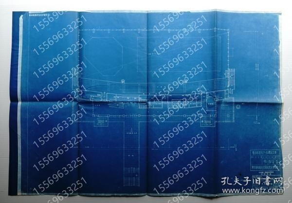 東京都屋内プール2階平面図JBRA金靐2053土澜(青焼) ＜東京体育館屋内水泳場＞