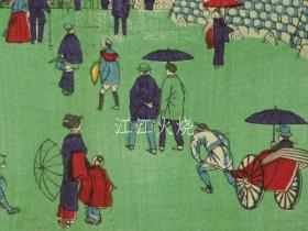 荒川藤兵卫　竹叶画/东京开化名胜　九段坂灯臺 　浮世绘　锦绘　版画　开化绘/东京开化风景名胜九段坂灯塔浮世绘锦绘版画开化绘[版画][HSBH]