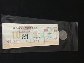 江苏省70号汽油通用券（10公升）（1986年）