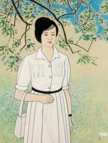 5627    萧如松   《绿荫》     印刷画页      画面尺寸25.7X19.5厘米