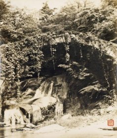 11715 图书画页 印刷品 丁惠康  《天台山》        画面尺寸17.4X14.7厘米