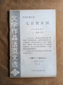 文学作品活页文选第13期-七月望乡叹 中国文联出版公司 198408-1版1次