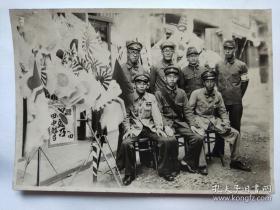 日军应招合影 日本老照片 民国时期老照片 照片长14.5厘米，宽10.5厘米