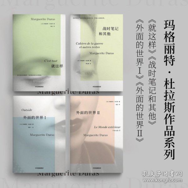 就这样 ·杜拉斯系列作品 玛格丽特杜拉斯著 国内此前从未出版 情人作者 外国小说 中信出版社