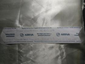ARRIVA英国爱瑞发巴士车票 克劳洛汽车站至威兰路/布鲁克巷 票价1.2英镑 17.5X3.8厘米