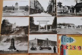 民国明信片 新京近代美一套8枚带封套 集邮封片画片照片纸品收藏