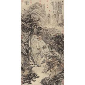 画芯 明·沈周《庐山高图》 高精度艺术宣纸微喷 高清微喷 74×145cm绘画画心