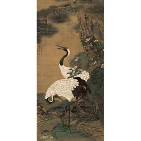 画芯 明·童垲《松鹤延年图》 高精度艺术宣纸微喷 高清微喷75×154cm 绘画画心