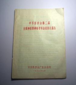 中华医学会第二届全国精神科学术会议传达报告（中华医学会广东分会印1978年）