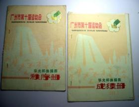 广州市第十届运动会-华光杯体操赛-秩序册、成绩册（1989年7月）