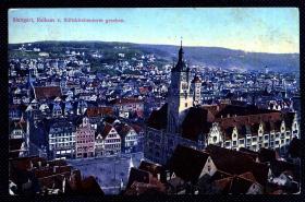 ◆ 德国明信片实寄1910年 --------------- 斯图加特城市俯瞰 原地实寄