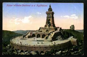 ◆ 德国一战明信片1915年实寄 ---------------   基夫霍伊泽山 威廉一世纪念碑 (Kyffhauser,民间神话中所宣称的皇帝腓特烈一世将再次出现的地点)  免资军邮