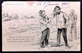 ◆ 法国明信片实寄1905年 ---------------  漫画
