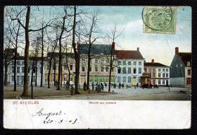 ◆ 比利时明信片实寄1907年 --------------- 布鲁塞尔街头