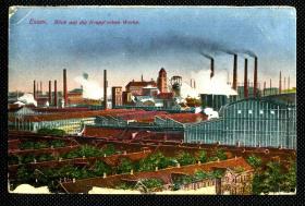 ◆ 比利时一战明信片1916年实寄 ---------------   克虏伯工厂   免资军邮