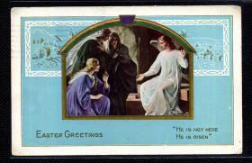 ◆ 美国老明信片实寄1916年 ---------------  复活