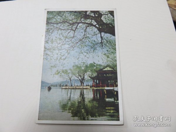 老明信片 画片：中国人民邮政明信片  杭州平湖秋月  B2