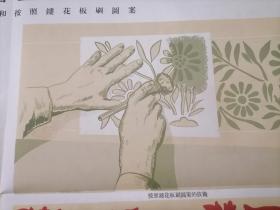 挂图：彩画工程（用滚花筒印图案和按照镂花板刷图案）（1957年1版1印）（仅印1000张）（对开）