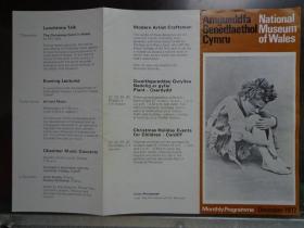 NATIONAL MUSEUM OF WALES威尔士国家博物馆展览计划 1977年 16开折页 英文版 封面馆藏绘画作品《迷失》