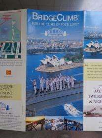 BRIDGECLIMB攀爬澳洲悉尼大桥 90年代 16开折页 英文版 悉尼大桥地理位置图。