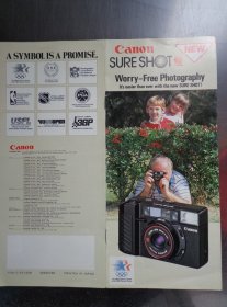 CANON SURE SHOT CAFS佳能自动对焦电子照相机产品样本 1984年奥运会版 36开10页 英文版 技术规格表