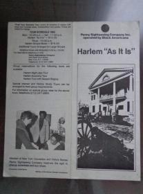 HARLEM美国便士观光公司哈莱姆旅行社 1982年 32开折页 英文版