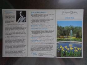 LONGWOOD GARDENS GUEDE MAP美国长木公园指南地图 手绘版 1994年 8开折页 英文版 长木公园温室平面图