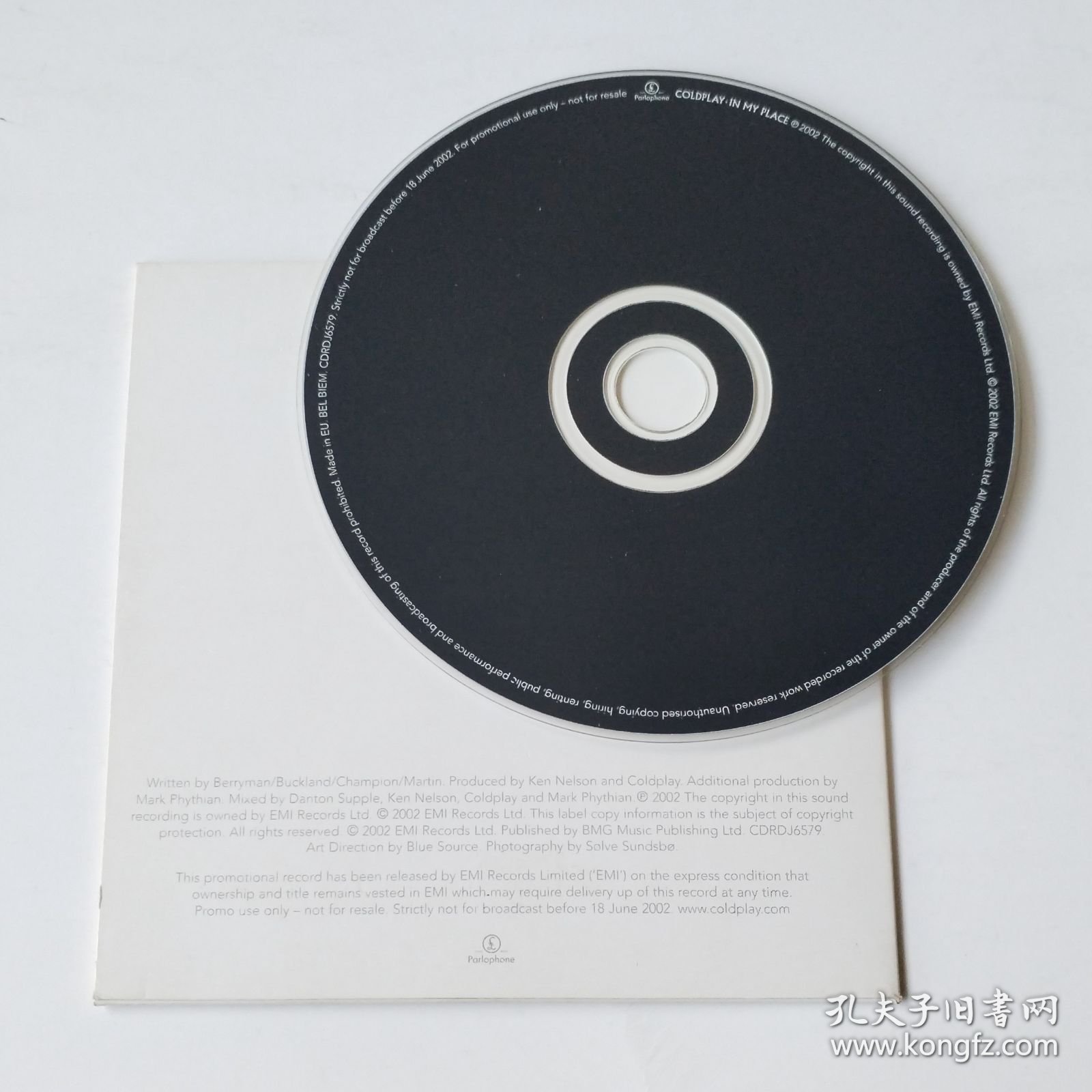 欧版宣单 Coldplay - In My Place 欧版纸卡宣传单曲CD 1曲 拆封八五新 酷玩乐队