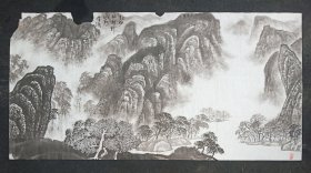 纯手绘 无章款山水画 尺寸：135*69厘米(货号:Y234-10)