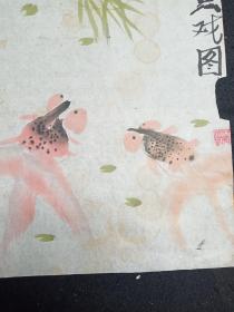 纯手绘 原创原稿真迹 旧花鸟画软片 画心尺寸45*33厘米 (货号Y160-44)