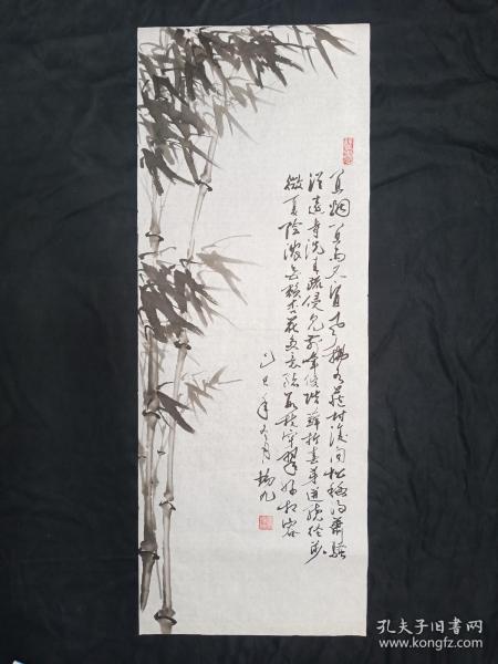 旧国画软片   四川画家  张老师   纯手绘 原稿原创 花鸟画真迹 画心软片 画心尺寸91*34厘米  Y144-21