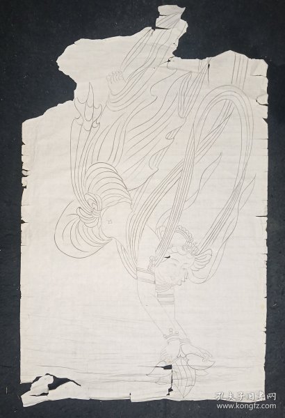 纯手绘  白描人物画  尺寸：96*66厘米(货号:Y236-50）