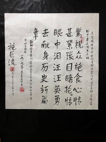 保真书画.施巨流.原中共四川省委第二党校副校长，教授.2010年诗一首.书法真迹 画心尺寸：68*69厘米Y259-41