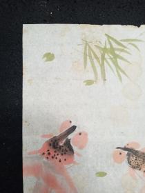 纯手绘 原创原稿真迹 旧花鸟画软片 画心尺寸45*33厘米 (货号Y160-44)