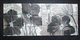 Y41-43【陈宣】手绘原创花鸟画.有章款 画心尺寸：128*56厘米