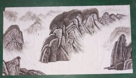 纯手绘  无章款山水画  尺寸：178*96厘米(货号:Y235-22)